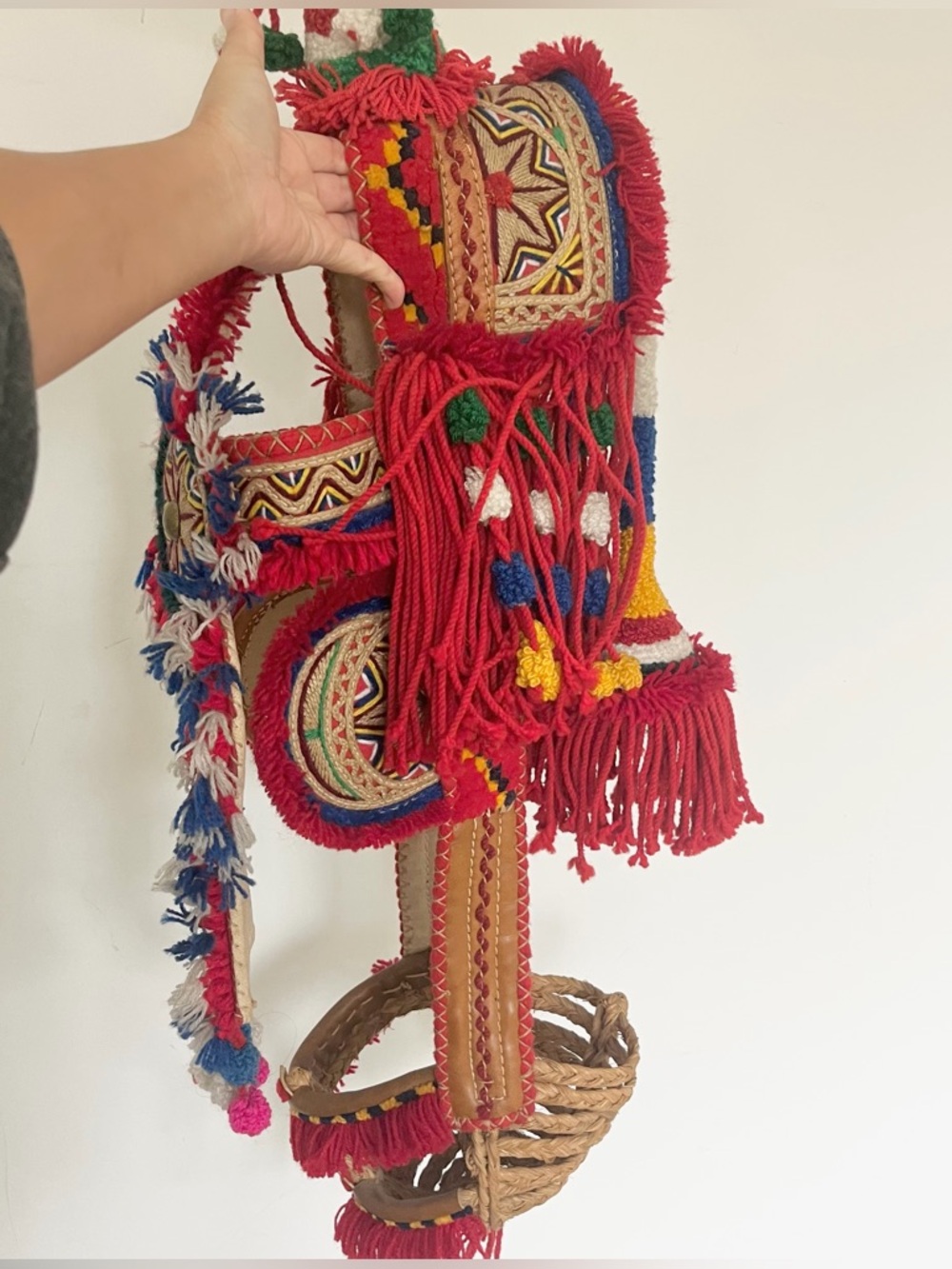 Handcrafted Red Decorative Tassel Wall Hanging